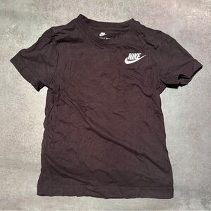 Nike Kids 3T Black Shirt Short Sleeve White Embroidered Logo Swoosh Tee